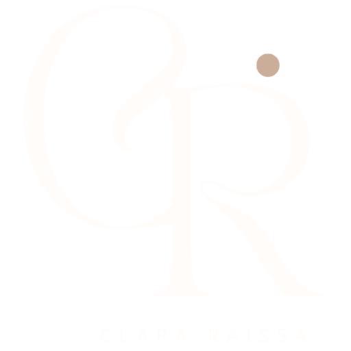 Logotipo delicado monograma feminino bege e branco
